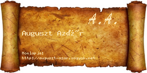 Auguszt Azár névjegykártya